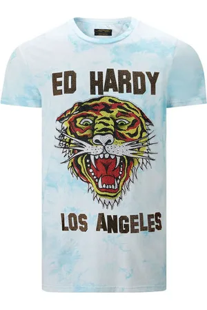 ED HARDY Tops y Camisetas Los tigre t-shirt turquesa para hombre