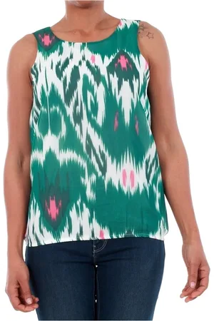 VERO MODA Camiseta tirantes 10193729 VMMARRAKECH SNOW WHITE / GREEN para mujer