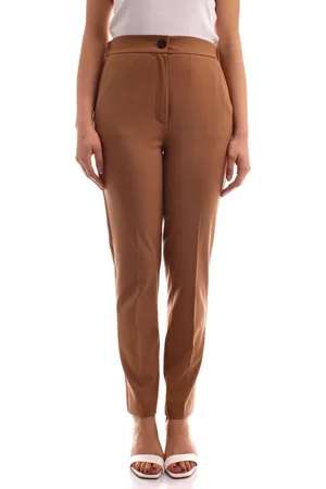 Pantalones de traje de color beige para mujer