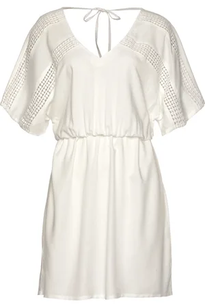 Lascana Vestidos Vestido de playa manga corta Crochet para mujer
