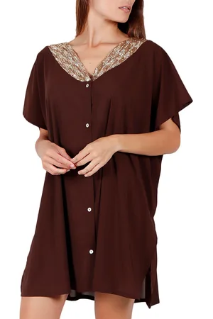 Admas Pareos Camiseta de playa Bright Sequins chocolate para mujer