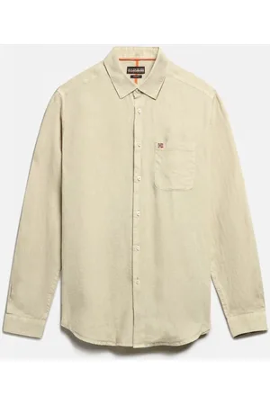 Napapijri Camisa manga larga G-CRETON NP0A4G2Z-GI8 GREEN EUCALYPT para hombre