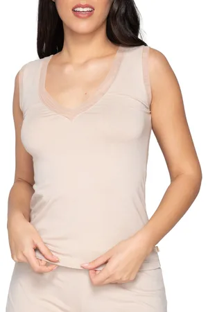 Luna Camiseta interior Top sin mangas con cuello en V Cotton Touch Splendida para mujer