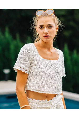 Celeste Blusa HELENE para mujer