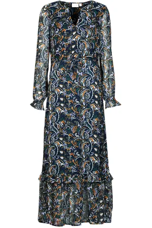 VILA Vestido largo VIKELLY V-NECK L/S ANCLE para mujer