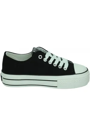 B&amp;w Zapatillas Lonas plataforma para niña