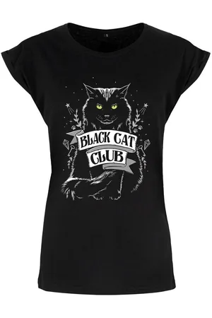 Grindstore Camiseta manga larga Black Cat Club para mujer