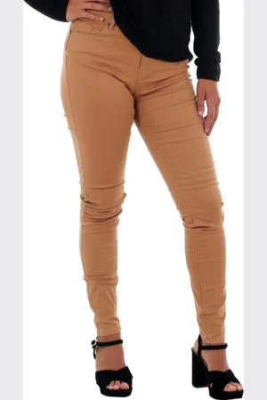 VERO MODA Jeans 10210798 VMHOT SEVEN MR SLIM PUSH UP PANTS TOBACCO BROWN para mujer
