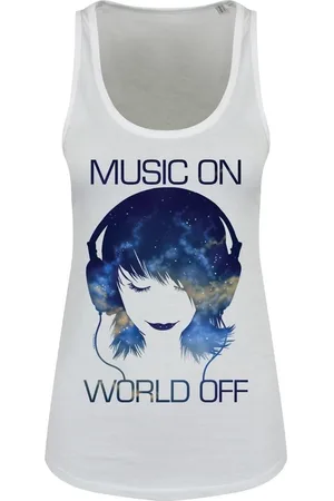 Grindstore Camiseta tirantes Music On World Off para mujer