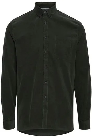 Solid Camisa manga larga Chemise SDJuan Corduroy para hombre