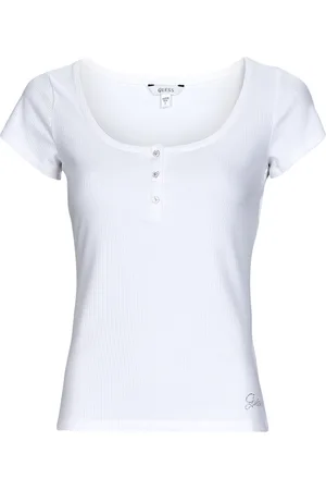 Guess Camiseta ES SS KARLEE JEWEL BTN HENLEY para mujer