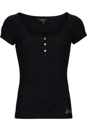 Guess Camiseta ES SS KARLEE JEWEL BTN HENLEY para mujer
