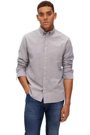 SELECTED Camisa manga larga Noos Regrick Oxford Shirt - Pirate Black para hombre