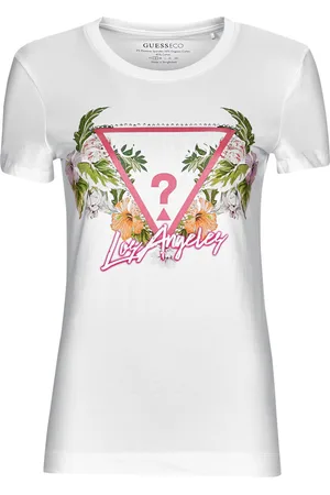 Guess Camiseta SS CN TRIANGLE FLOWERS TEE para mujer