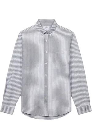 Portuguese Flannel Camisa manga larga Belavista Stripe Shirt - Black para hombre