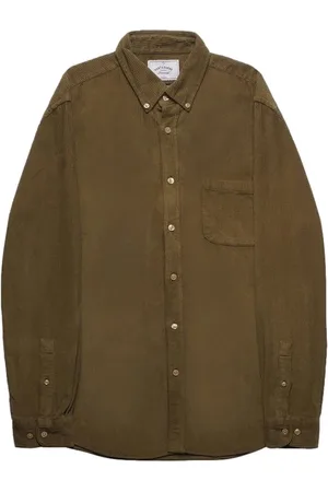 Portuguese Flannel Camisa manga larga Lobo Shirt - Olive para hombre