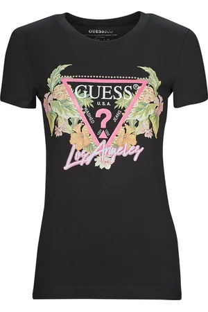 Guess Camiseta SS CN TRIANGLE FLOWERS TEE para mujer