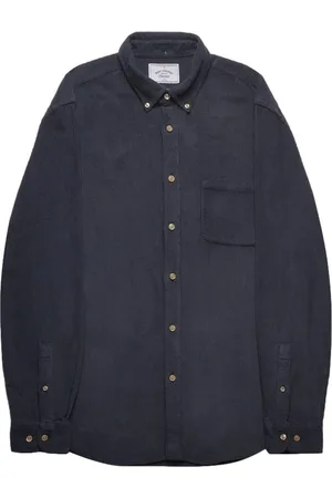 Portuguese Flannel Camisa manga larga Lobo Shirt - Navy para hombre