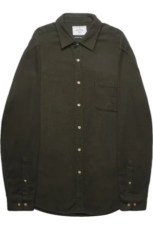 Portuguese Flannel Camisa manga larga Teca Shirt - Green para hombre