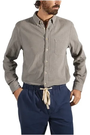 Portuguese Flannel Camisa manga larga Lobo Shirt - Grey para hombre