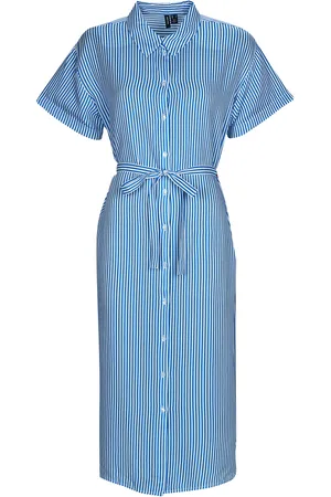 VERO MODA Vestido largo VMBUMPY SS CALF SHIRT DRESS NOOS para mujer