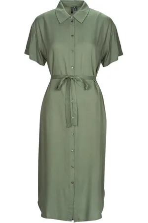 VERO MODA Vestido largo VMBUMPY SS CALF SHIRT DRESS NOOS para mujer