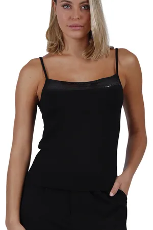 Admas Blusa Camiseta de tirantes Escote Lentejuelas para mujer