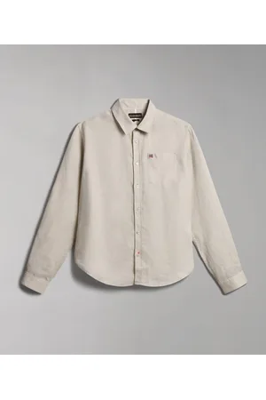 Napapijri Camisa manga larga G-CRETON NP0A4H1C-N90 SILVER para hombre