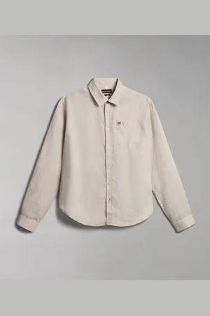 Napapijri Camisa manga larga G-CRETON NP0A4H1C-N90 SILVER para hombre
