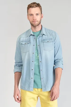 Le Temps des Cerises Camisa manga larga Camisa de vaquero JUANITO para hombre