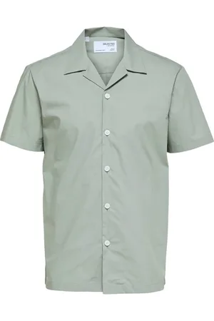 SELECTED Camisa manga larga Regmeo - Seagrass para hombre