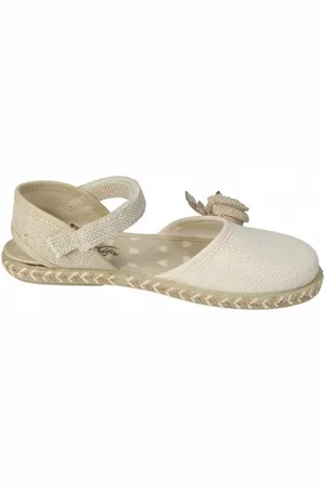 Puchitos Mocasines Esparteña con flor para niña