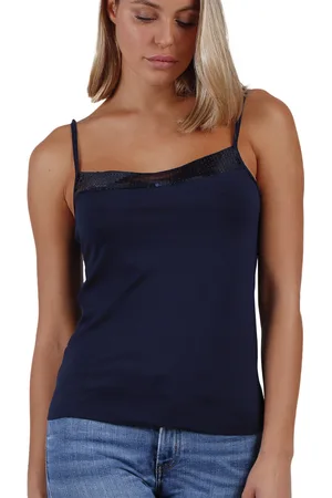 Admas Blusa Camiseta de tirantes Escote Lentejuelas para mujer