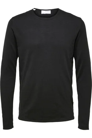SELECTED Jersey Rocks Knit Crew Neck Zwart para hombre