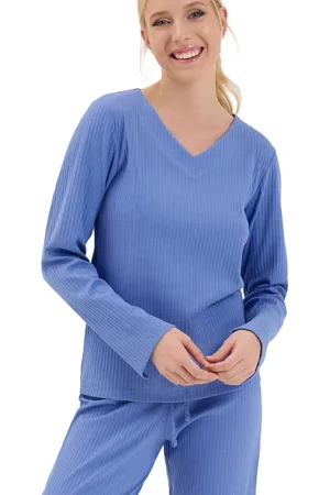 Lisca Pijama Top de pijama Cuello en V manga larga Lucky Cheek para mujer