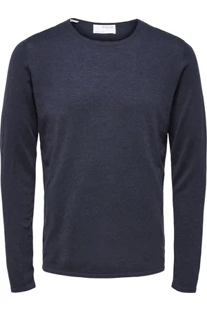 SELECTED Jersey Rocks Knit Crew Neck Dark Sapphire para hombre