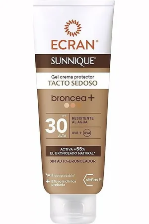 Ecran Protección solar Sunnique Broncea+ Gel-crema Spf30 para mujer