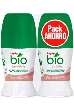 Byly Tratamiento corporal Bio Natural 0% Invisible Deo Roll-on Lote 2 X para mujer