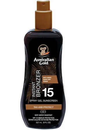 Australian Gold Protección solar Sunscreen Spf15 Spray Gel With Instant Bronzer para mujer
