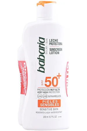 Babaria Protección solar Solar Piel Sensible Spf50+ Leche Lote para mujer