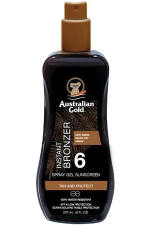 Australian Gold Protección solar Sunscreen Spf6 Spray Gel With Instant Bronzer para mujer