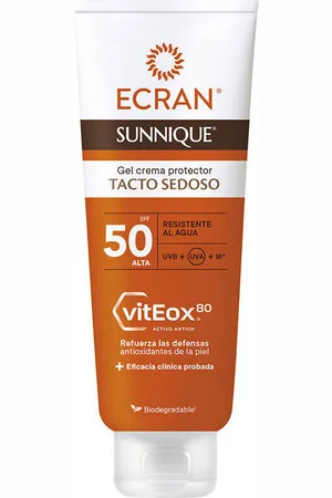 Ecran Protección solar Sunnique Gel Crema Tacto Seda Spf50 para mujer