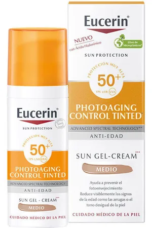 Eucerin Protección solar Sun Protection Photoaging Gel-crema Spf50+ medium para mujer
