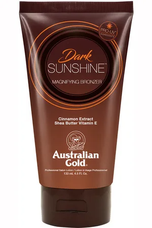 Australian Gold Protección solar Sunshine Dark Magnifying Bronzer Professional Lotion para mujer