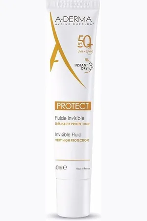 A-derma Protección solar Protect Fluido Solar Facial Invisible Spf50+ para mujer