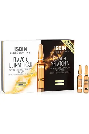 ISDIN Cuidados especiales ceutics Flavo-c Melatonin + Ultraglican 10 + 10 Ampollas para mujer