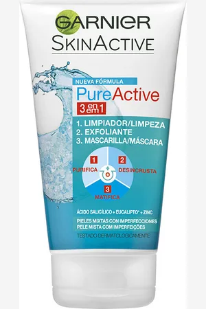 Garnier Mascarillas & exfoliantes Pure Active 3 En 1 Gel Limpiador Piel Grasa para mujer