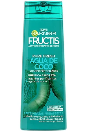 Garnier Champú Fructis Pure Fresh Agua Coco Fortificante Champú para mujer