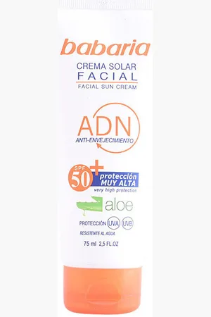 Babaria Protección solar Solar Adn Crema Solar Facial Aloe Vera Spf50+ para mujer