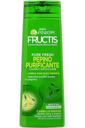 Garnier Champú Fructis Pure Fresh Pepino Purificante Champú para mujer
